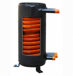 Heat pump tube to shell heat exchanger